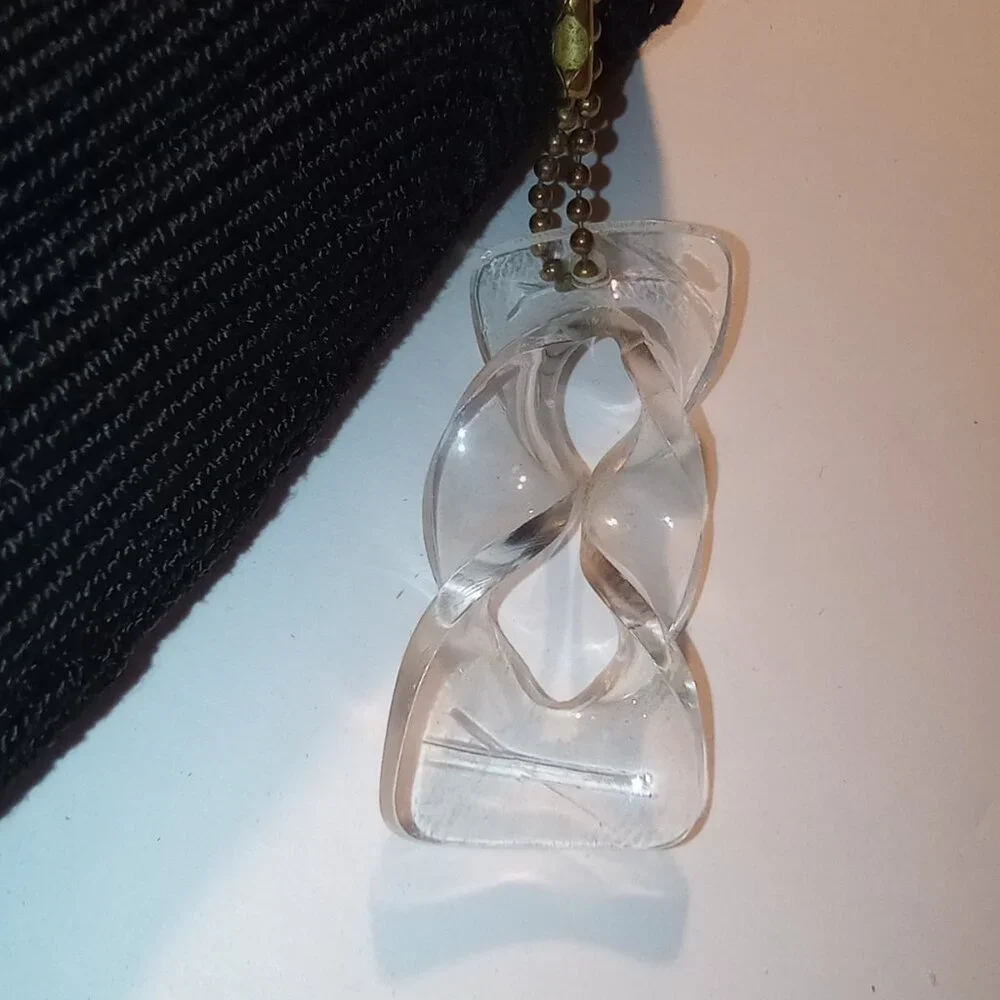 Genuine Corde Black Corded Purse Vintage 30s 40s - Picture 6 of 15